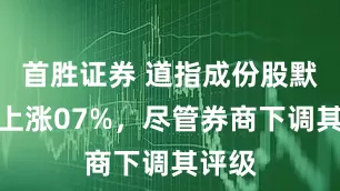 首胜证券 道指成份股默沙东上涨07%，尽管券商下调其评级